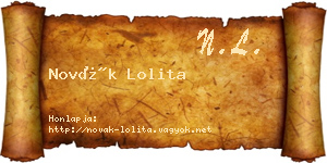Novák Lolita névjegykártya